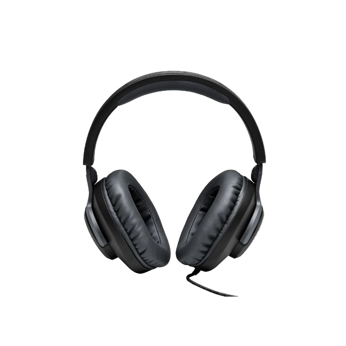 Black over-ear headphones on a white background