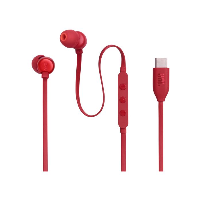 JBL T310 Wired Hi-Res In-Ear Headphones, Red