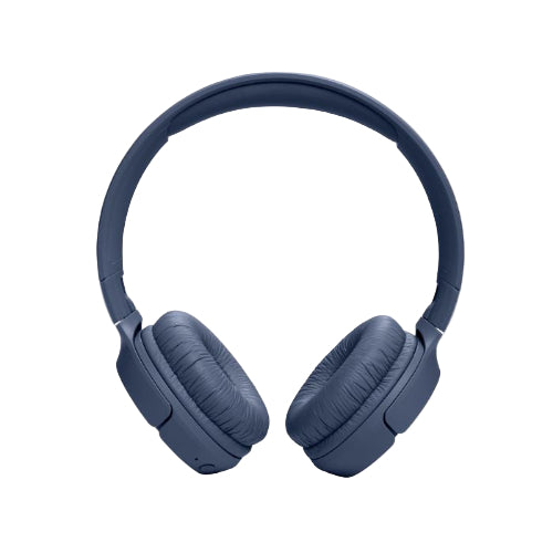 Blue headphones on a white background