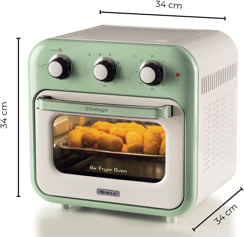 Ariete Vintage Air Fryer Oven, 16Lit, 1400Watts, Green Ariete Vintage Air Fryer Oven, 16Lit, 1400Watts, Green