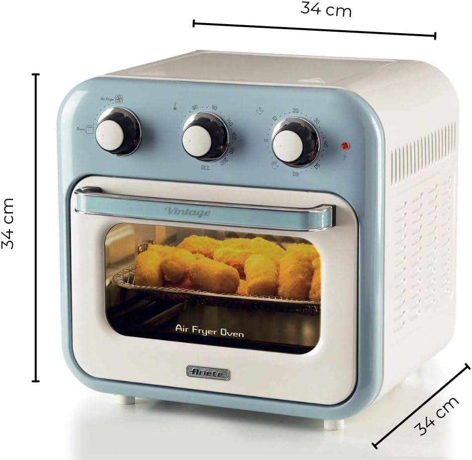 Ariete Vintage Air Fryer Oven, 16Lit, 1400Watts, Blue Ariete Vintage Air Fryer Oven, 16Lit, 1400Watts, Blue