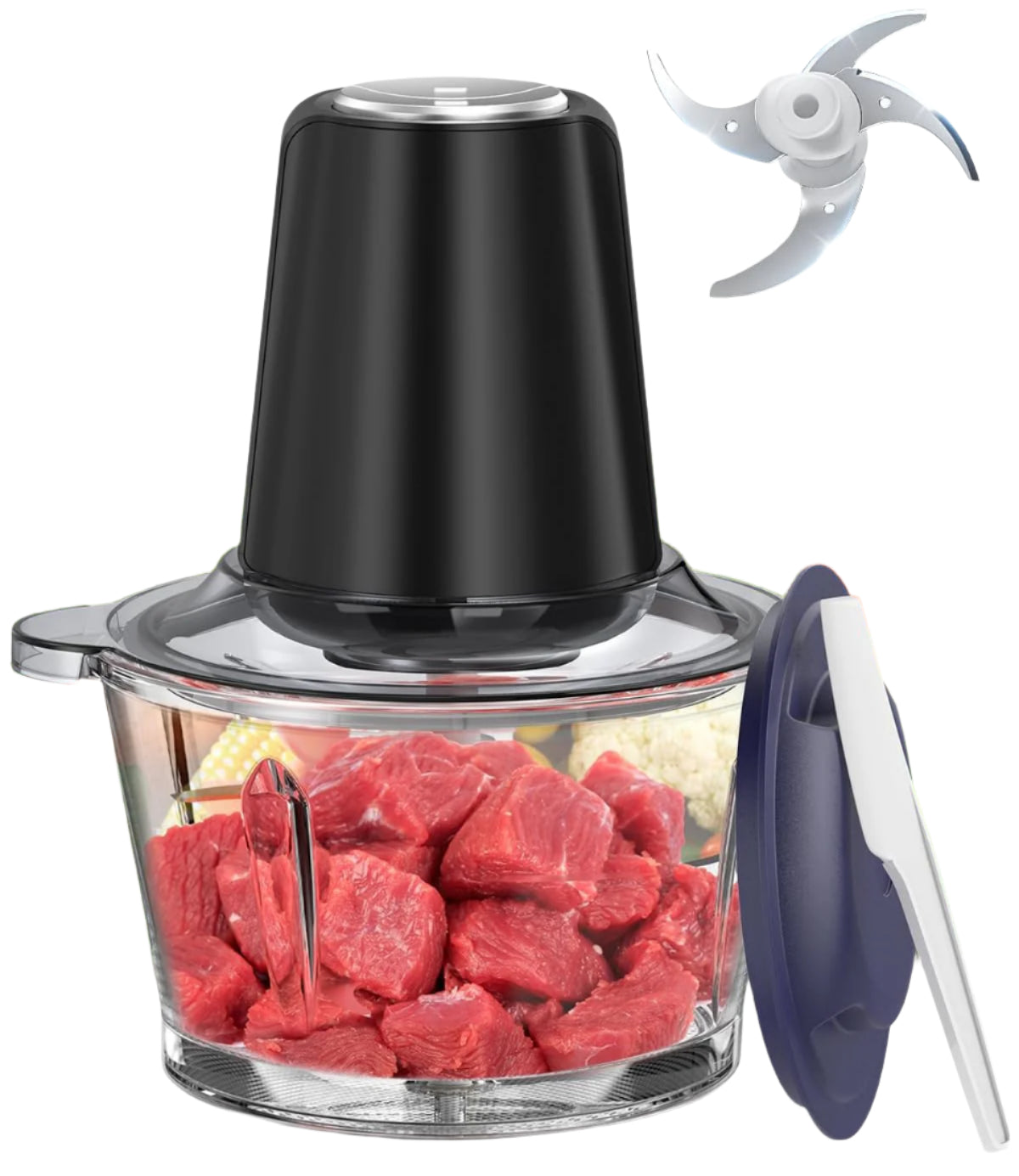 Belinger Haus Multi Chopper with Glass Bowl, 500Watts, Black