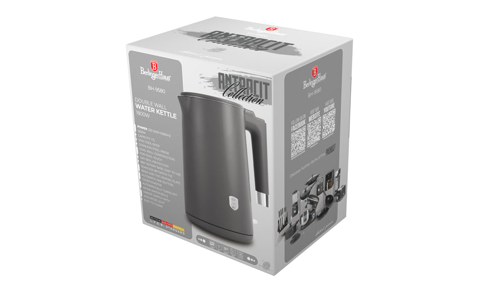 Berlinger Electric Kettle Double Wall, 1.7Lit, Antracit