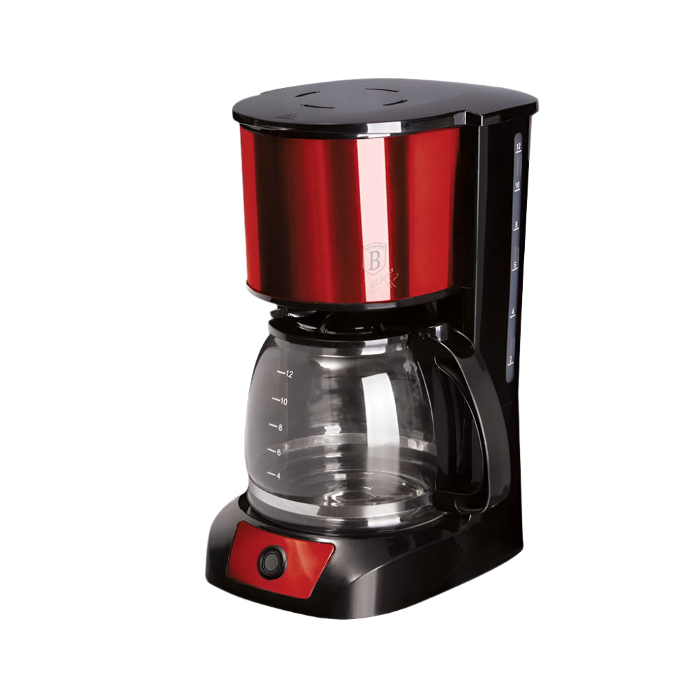 Berlinger Haus American Coffee Maker, 12Cups, Water Tank 1.5Lit, 800Watts, Red Berlinger Haus American Coffee Maker, 12Cups, Water Tank 1.5Lit, 800Watts, Red
