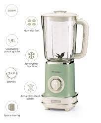 568/14/Ariete Blender 500W,1.5L,6stainless steel blades,2speeds + Pulse button,Plastic jar,Green col 600 / 1.5L / 3