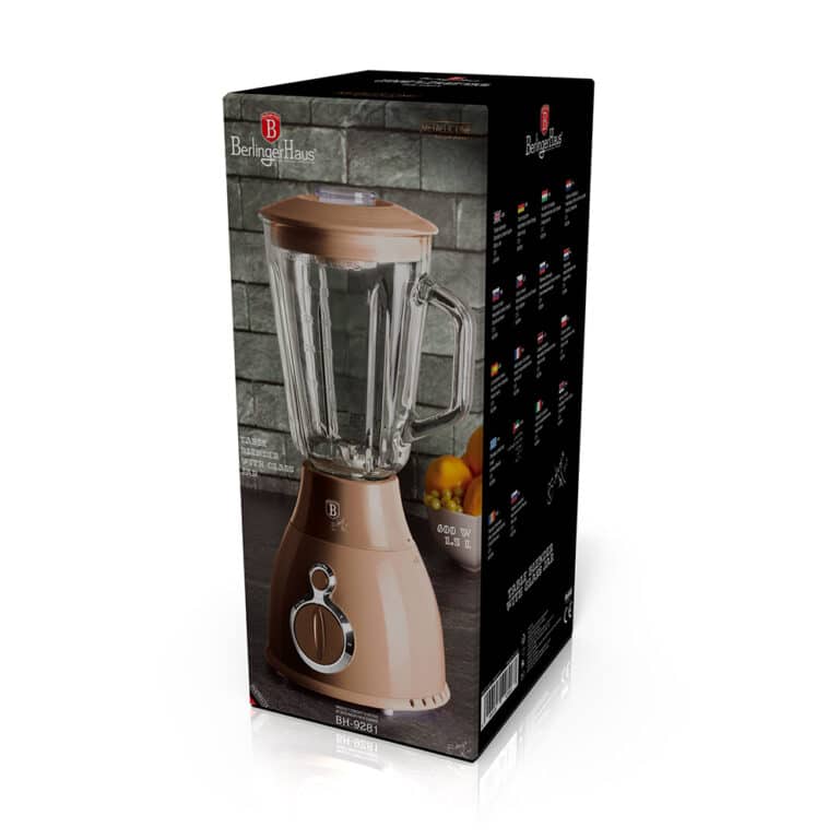 Berlinger Haus Blender 2speed & Pulse, Class Jar, 1.5 Lit, 600 Watts, Biege Berlinger Haus Blender 2speed & Pulse, Class Jar, 1.5 Lit, 600 Watts, Biege