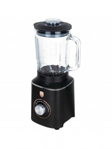 Berlinger Table Blender Glass Jar, 1.5Lit, 1000Watts, Black Rose