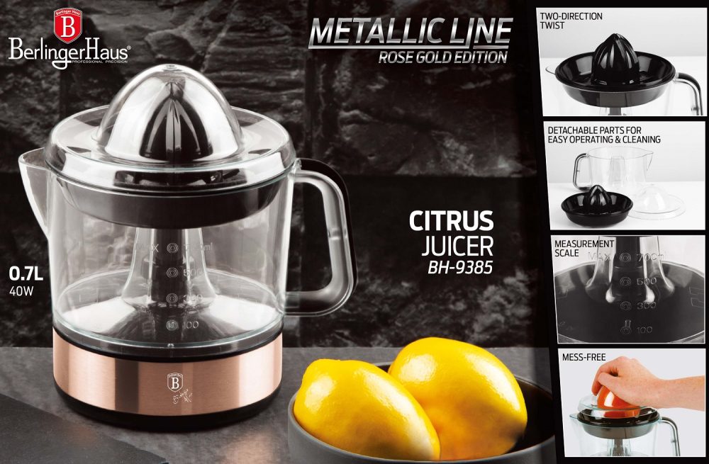 Berlinger Haus Citrus Juicer, 40Watts, Rose Gold