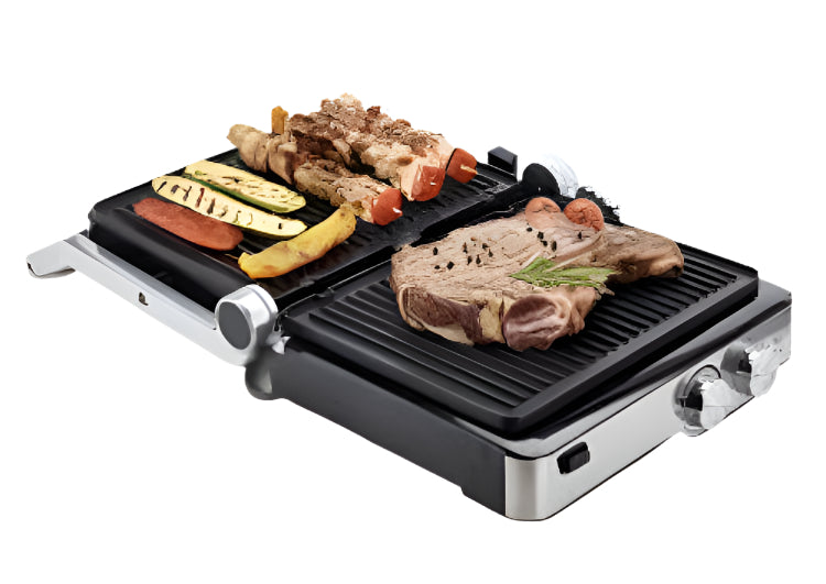 Ariete Grill Non-Stick Removable Grill Plates, 2000Watts, Stainless Steel Ariete Grill Non-Stick Removable Grill Plates, 2000Watts, Stainless Steel