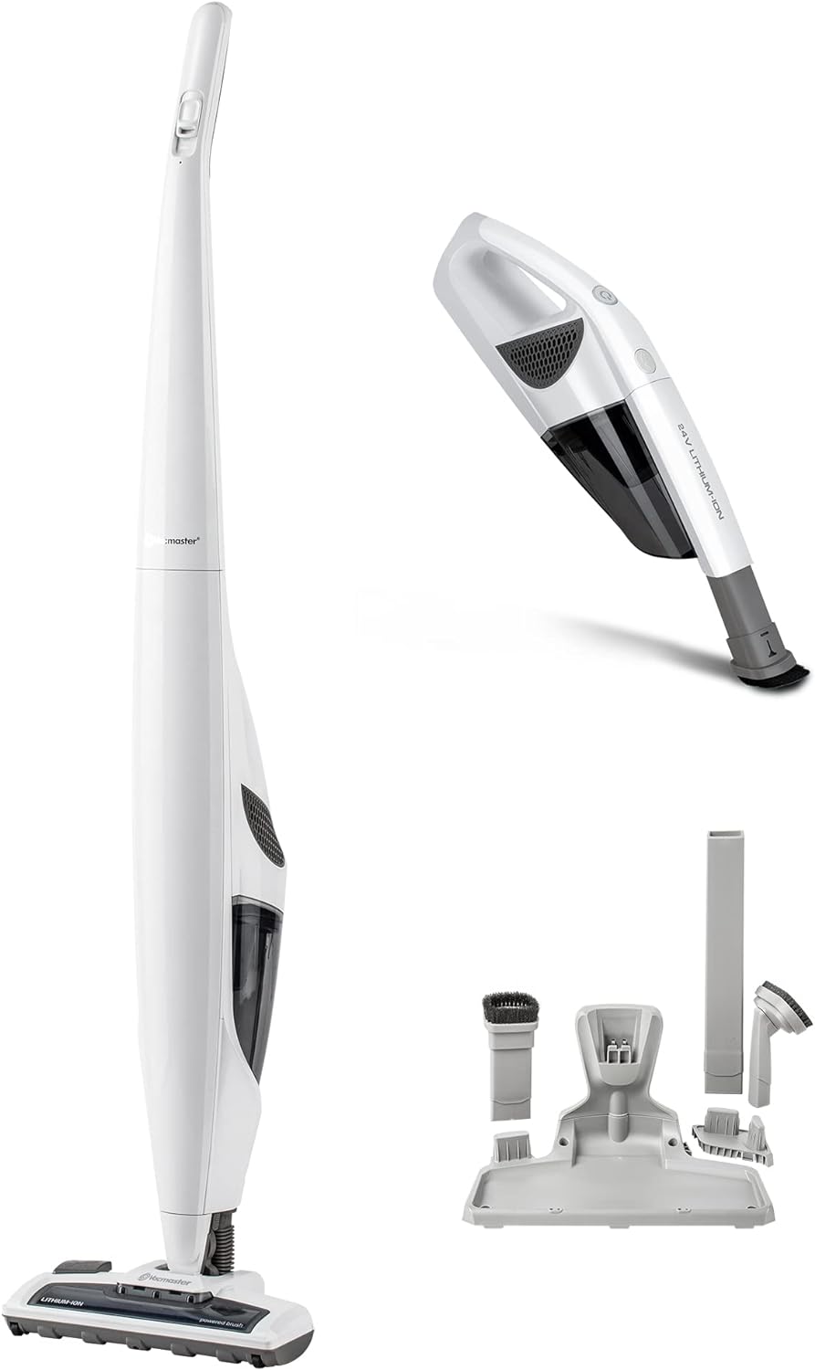 Severin Cordless Vacuum 2-In-1 Hand And Handle Vacuum Cleaner White Long Runtime Of 35 Mi