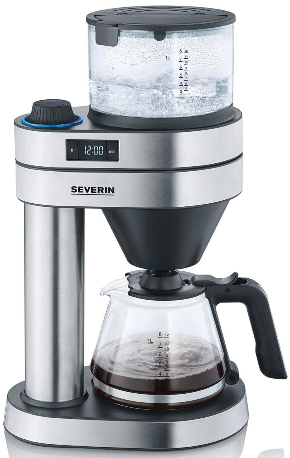 5762 / Severin Filter coffee maker "Café Caprice", Black /Sliver, approx. 1580 W, up to 8 cups, two