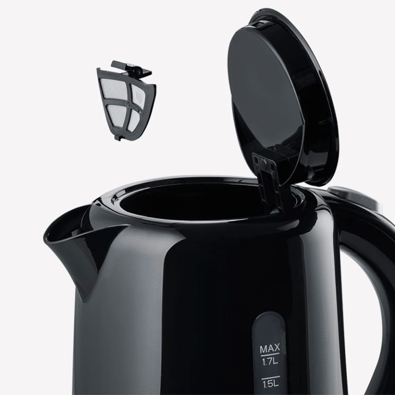 SEVERIN Kettle Power 2200 Watts, Capacity 1.7 lit, Automatic Steam Stop, On/Off buton, Black