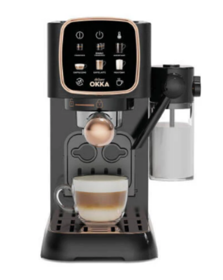 Arzum Okka Espresso Machine Solo Semi-Automatic, 1376Watts, Copper & Black