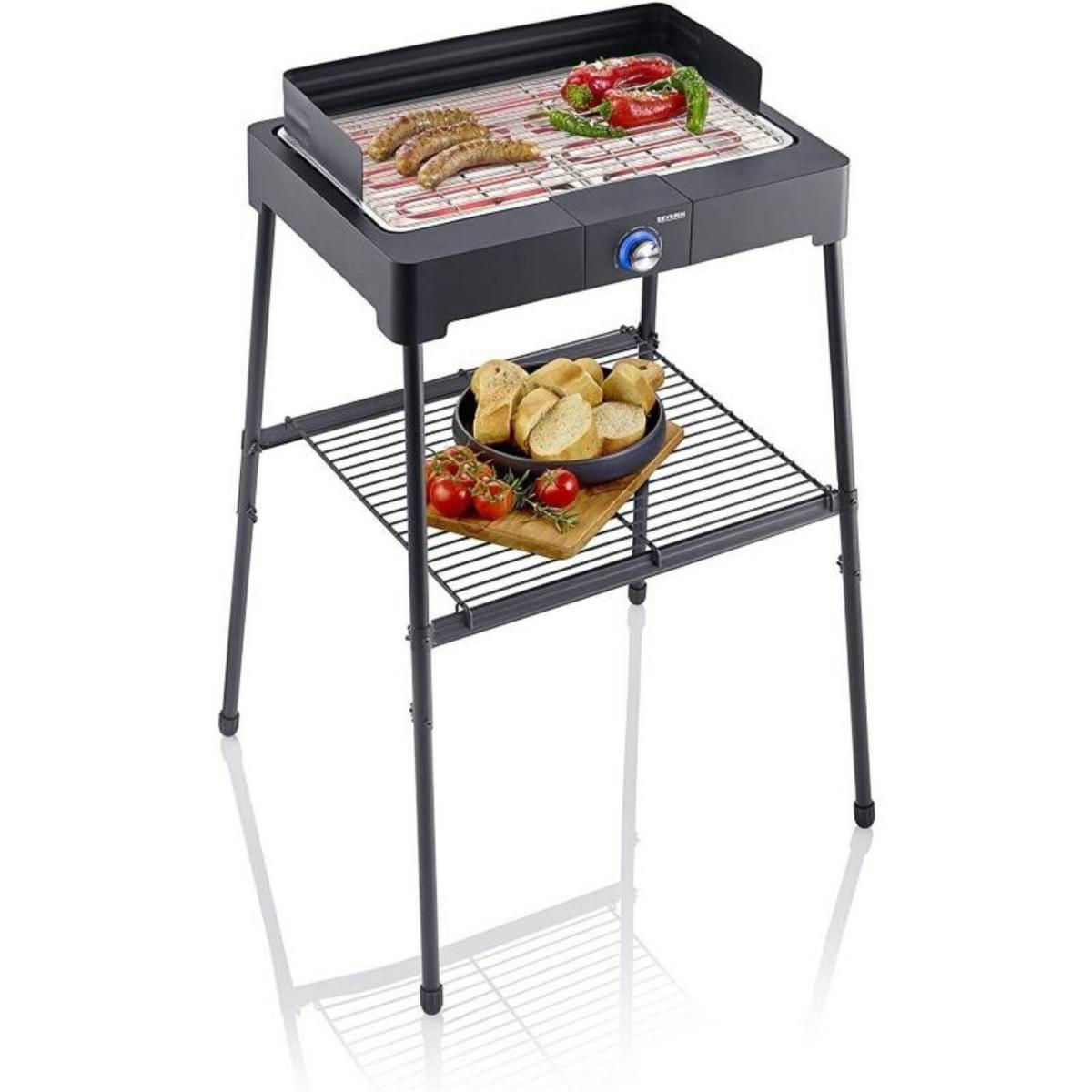 8561/Severin Stand Barbecue-Grill, approx. 2200W| Color: Black| Watt: 2200| Heat Adjust: yes| Add. I GRILL / BLACK / 2200 WATTS