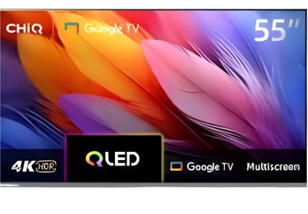 CHIQ TV 55Inch QLED UHD, Smart Google TV, 4HDMI & 2USB, 120Hz, Dolby Vision, HDR10+ CHIQ TV 55Inch QLED UHD, Smart Google TV, 4HDMI & 2USB, 120Hz, Dolby Vision, HDR10+