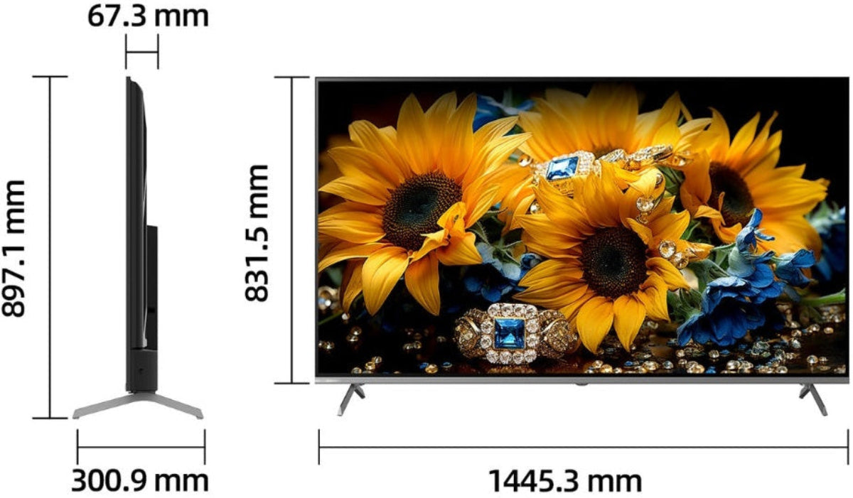 CHIQ TV 65Inch QLED UHD, Smart Google TV, 4HDMI & 2USB, 120Hz, Dolby Vision, HDR10+