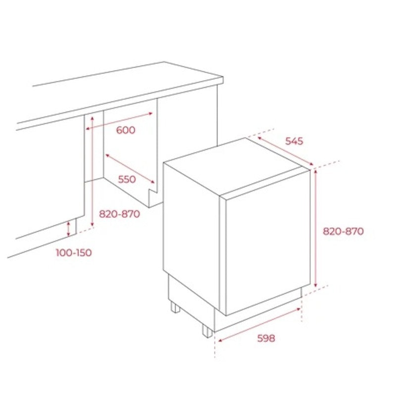 Teka Built-in Counter Top Refrigerator 130 L, white, countertop integrated refriger