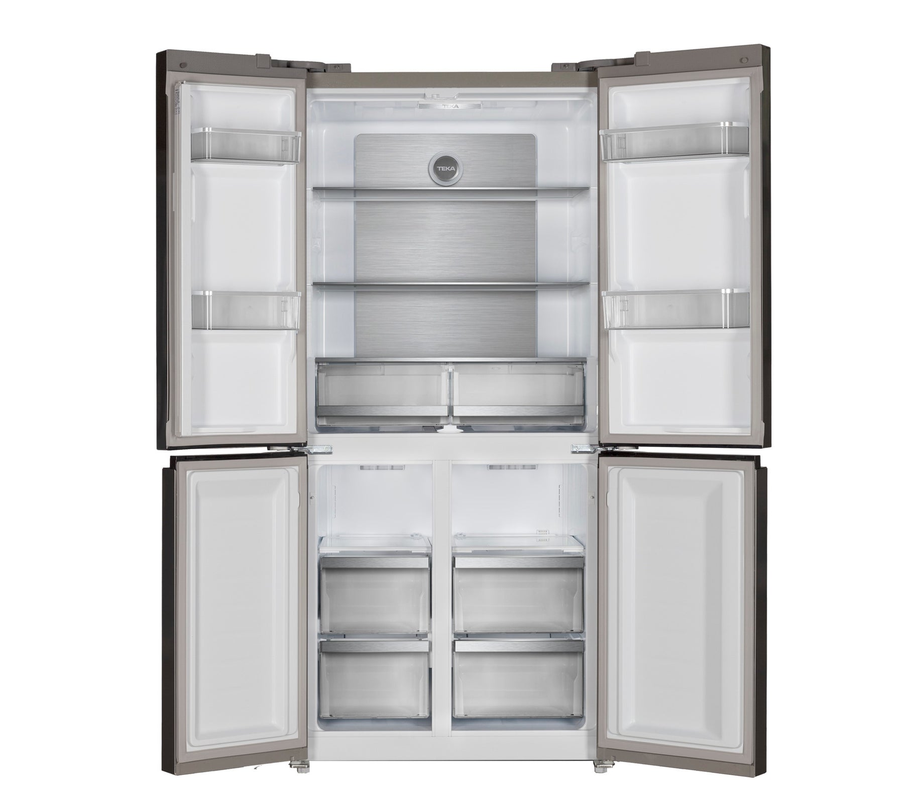 Teka No Frost Multidoor Bottom Freezer Refrigerator, 436Lit, Balck Glass Teka No Frost Multidoor Bottom Freezer Refrigerator, 436Lit, Balck Glass