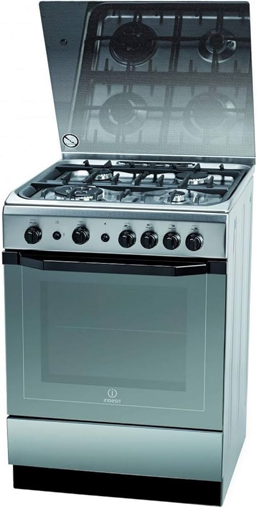 Indesit Full Gas Cooker 60*60Cm Steel 58 Ltr Four Gas Burners Give You Flexibility When