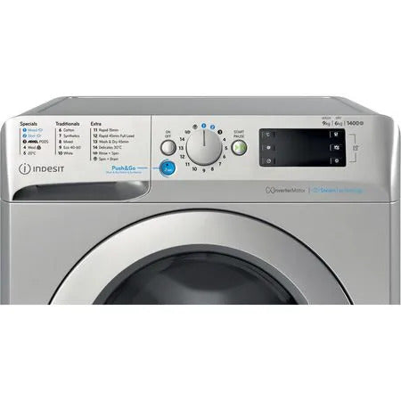 Indesit Washing Machine 9KG, Dryer 6KG, Steam Silver