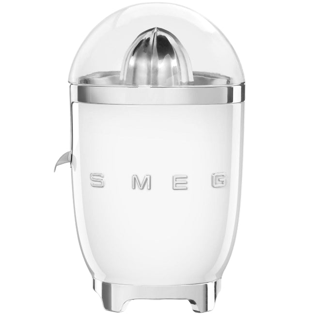 White citrus juicer with 'SMEG' branding on a white background