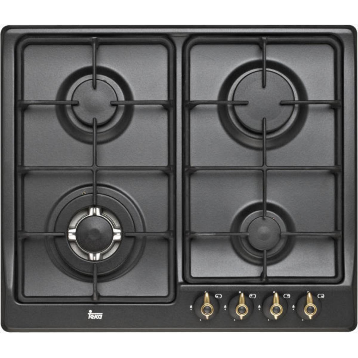 EW 60 4G AI AL TR CI BLACK/Gas Hob 60cm,4 Gas Burner Flush Instalation,Cast Iron, Black TEKA / Black