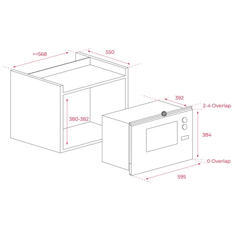 Teka Built in Microwave, 25Lit, 1000Watts, Black