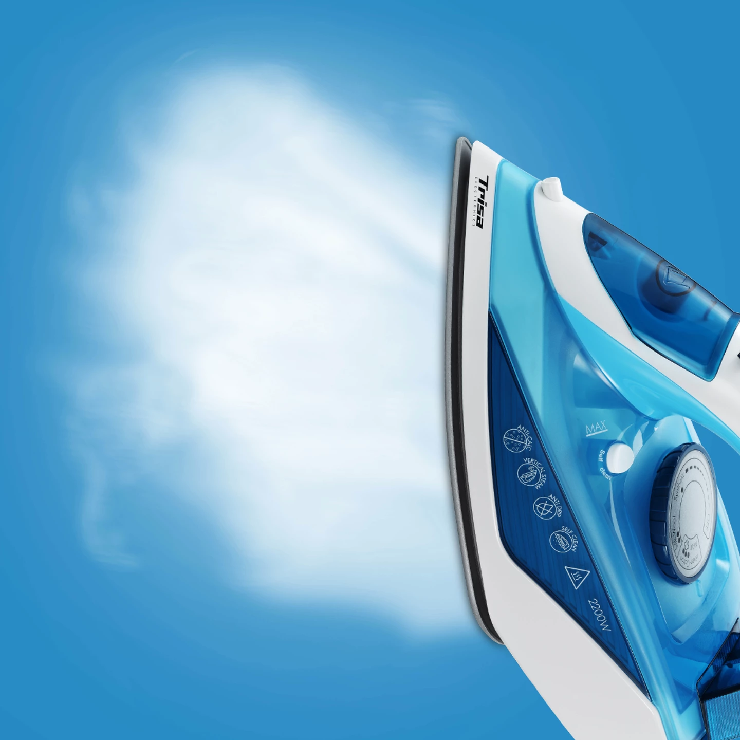 Trisa Steam Iron Comfort Steam, 300Ml, 2200Watts, Blue