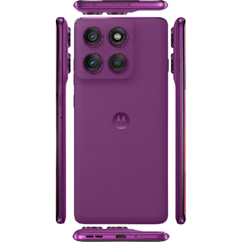 Purple smartphone case with Motorola logo on a white background