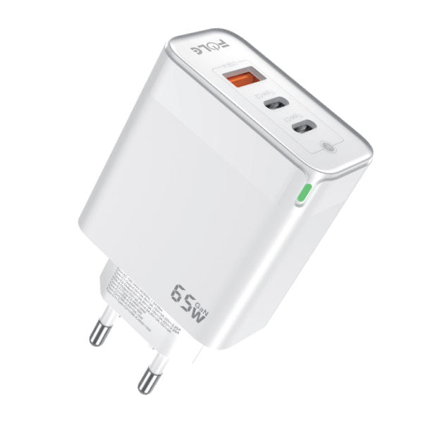 C79 / FOLG ADAPTER WHITE, charging 65 W ( Type-C Caple included 2 USB Type-C + USB Tybe-A ) ( 3 out