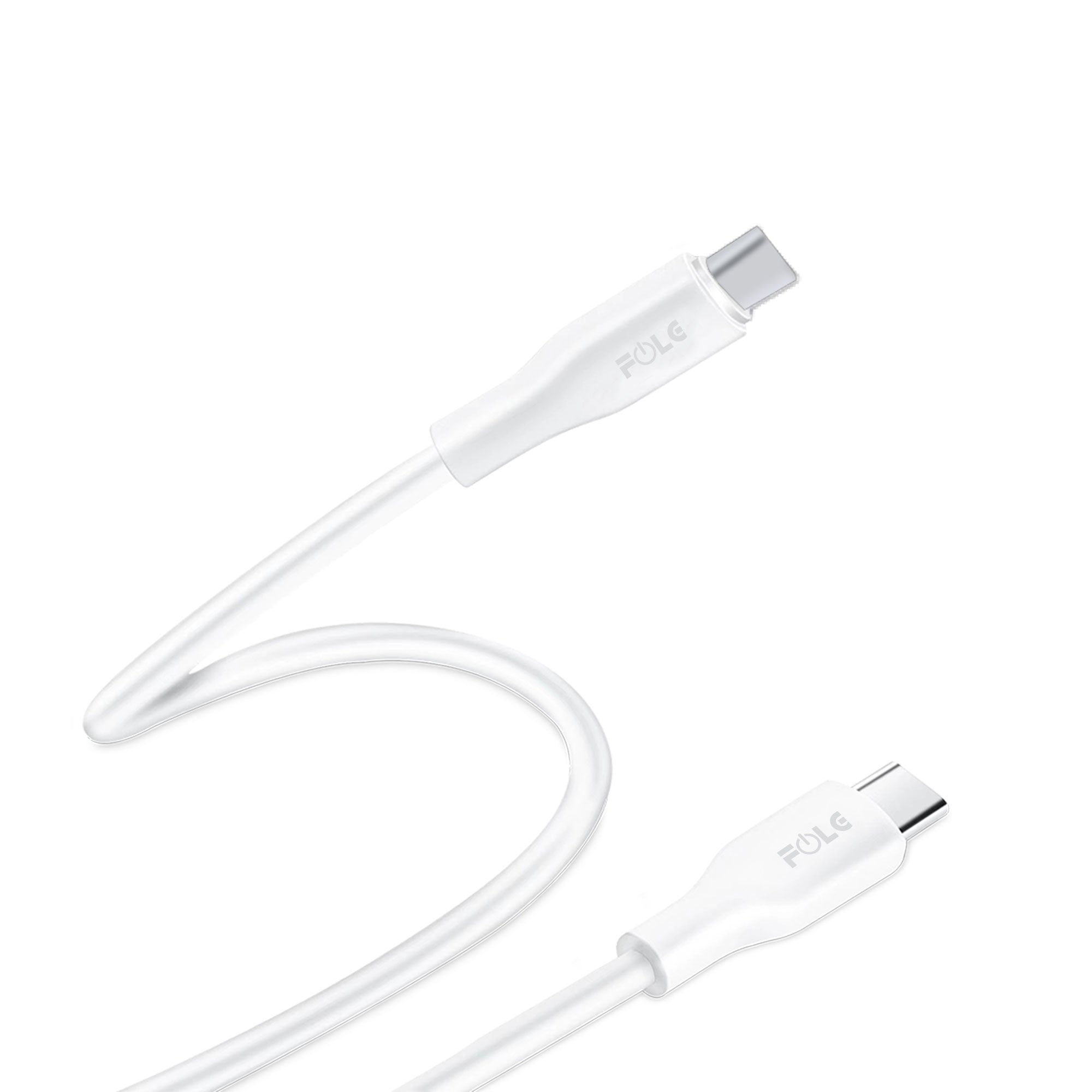 FCC4 / FOLG CABLE WHITE & BLACK, TYPE-C TO TYPE-C ( 60 W )