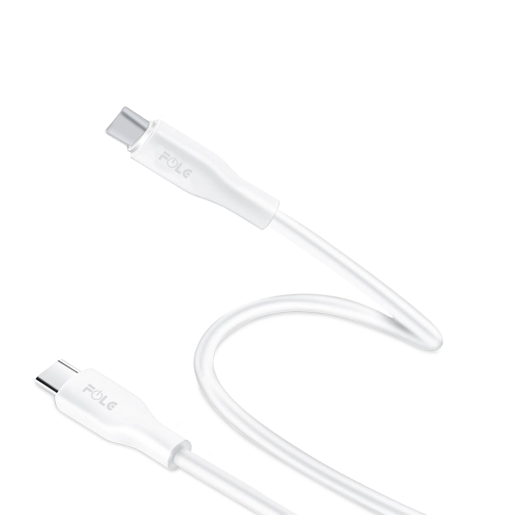 FCC4 / FOLG CABLE WHITE & BLACK, TYPE-C TO TYPE-C ( 60 W )