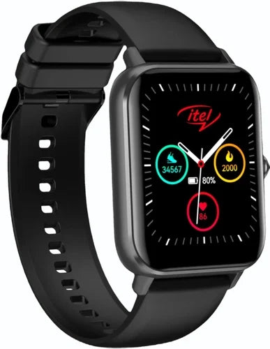 Itel Smart Watch 2 Black Support Bt Calling & Music & Ai Voice & Camera Control & Bt V5.3