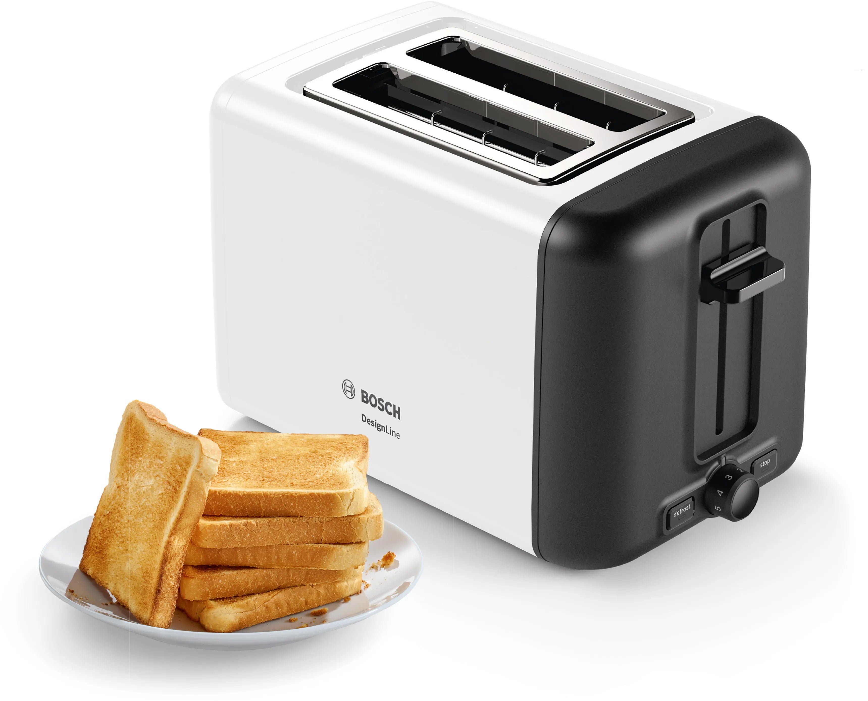 Compact toaster Design Line 970 Watts, White