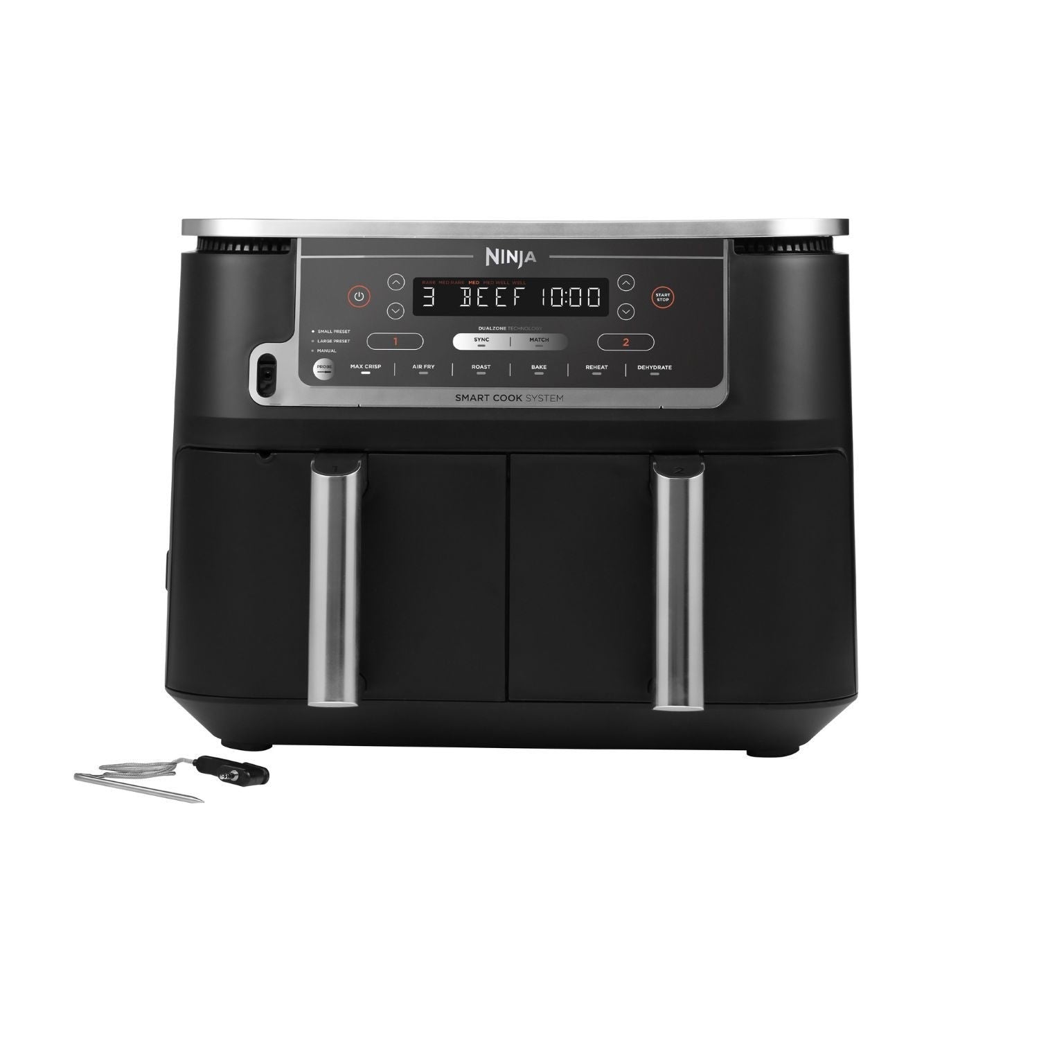 Ninja Dual Zone Air Fryer, 9.5Lit, 6Programs, Black