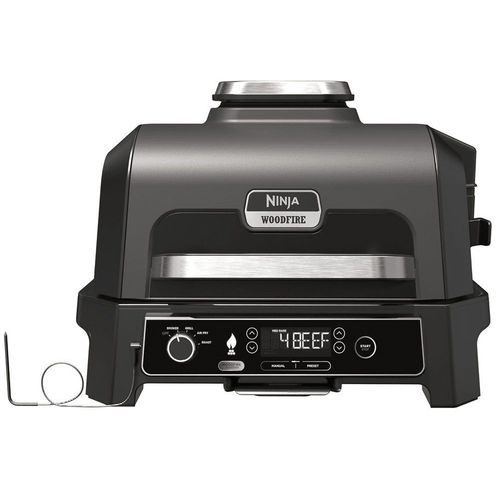 Ninja Woodfire Pro XL Electric BBQ Grill & Smoker, 1700Watts, Grey/Black 