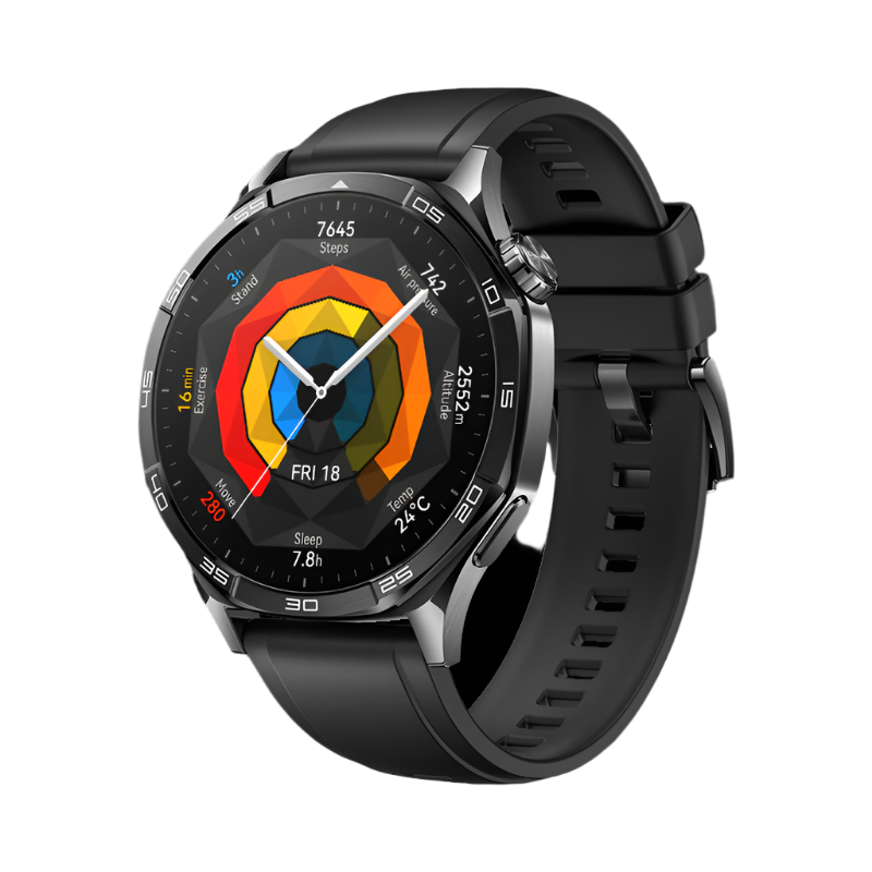 Huawei Watch GT 5 46Mm, Illusion Night Black Fluor Rubber Strap, Black