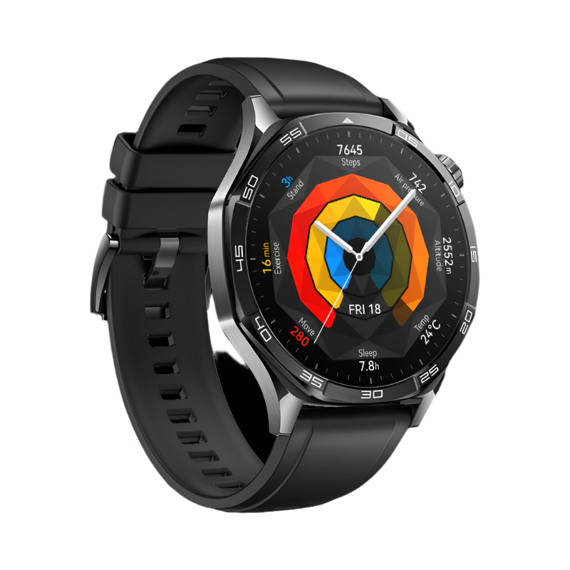 Huawei Watch GT 5 46Mm, Illusion Night Black Fluor Rubber Strap, Black