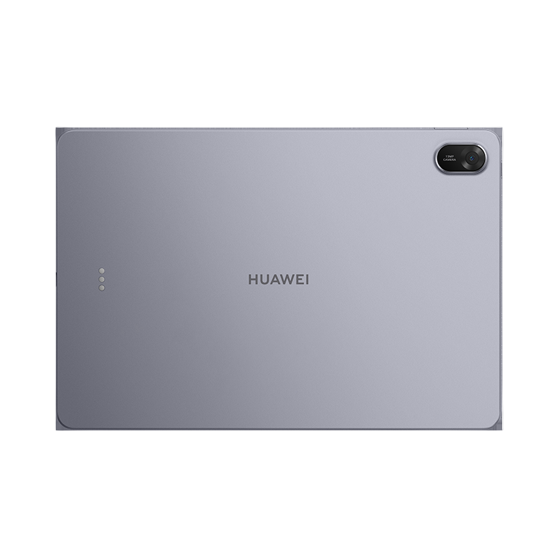 Back view of a Huawei tablet on a white background
