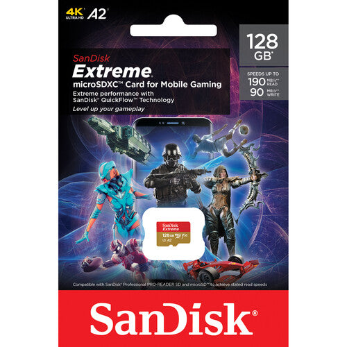 SanDisk Extreme microSD UHS I Card, 128GB