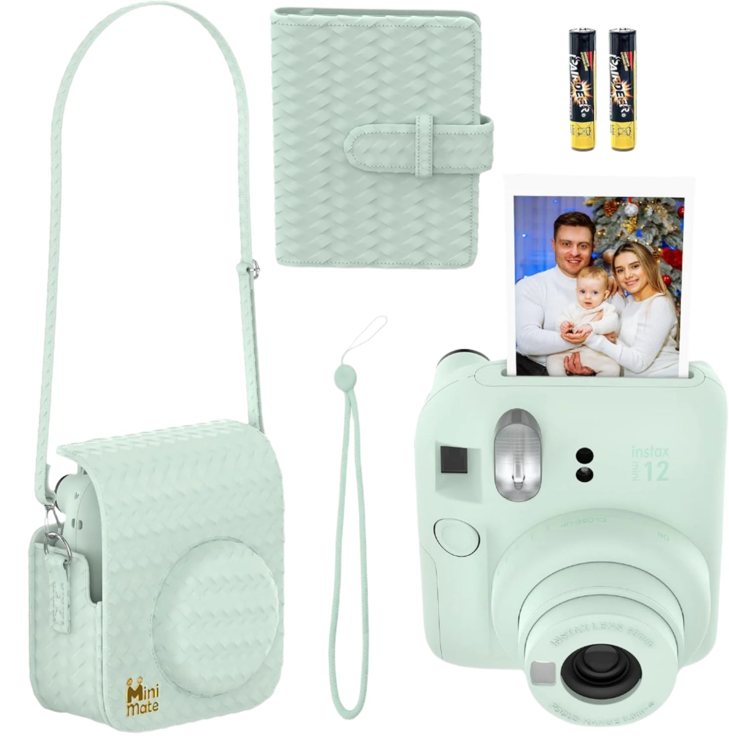 Fujifilm Instax Mini 12 Blossom, 10Sheet & Case & Album, Mint Green