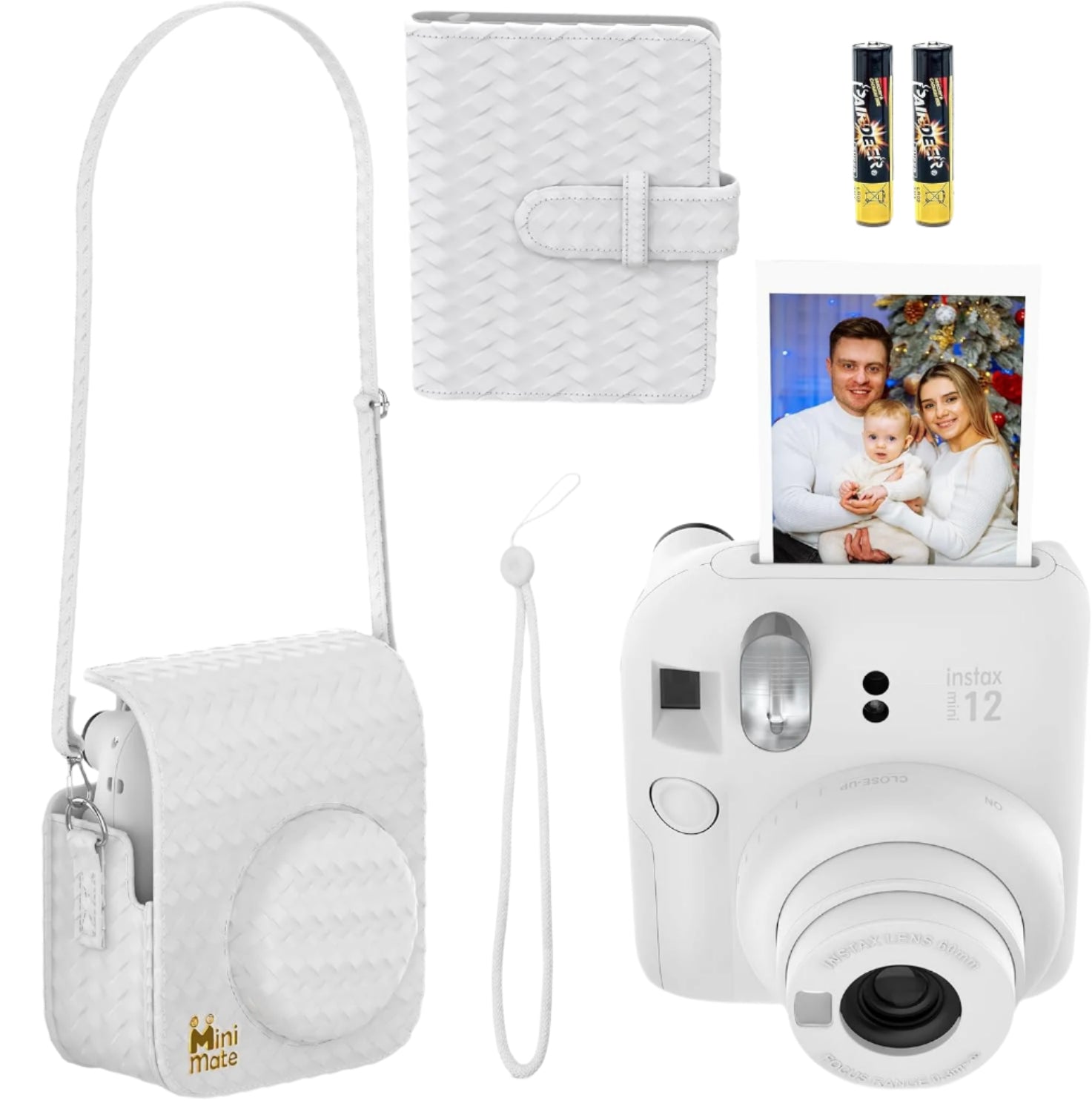 Fujifilm Instax Mini 12 Blossom, 10Sheet & Case & Album, Clay White