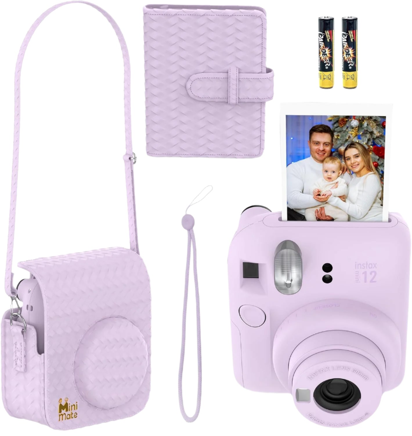 Fujifilm Instax Mini 12 Blossom, 10Sheet & Case & Album, Lilac Purple