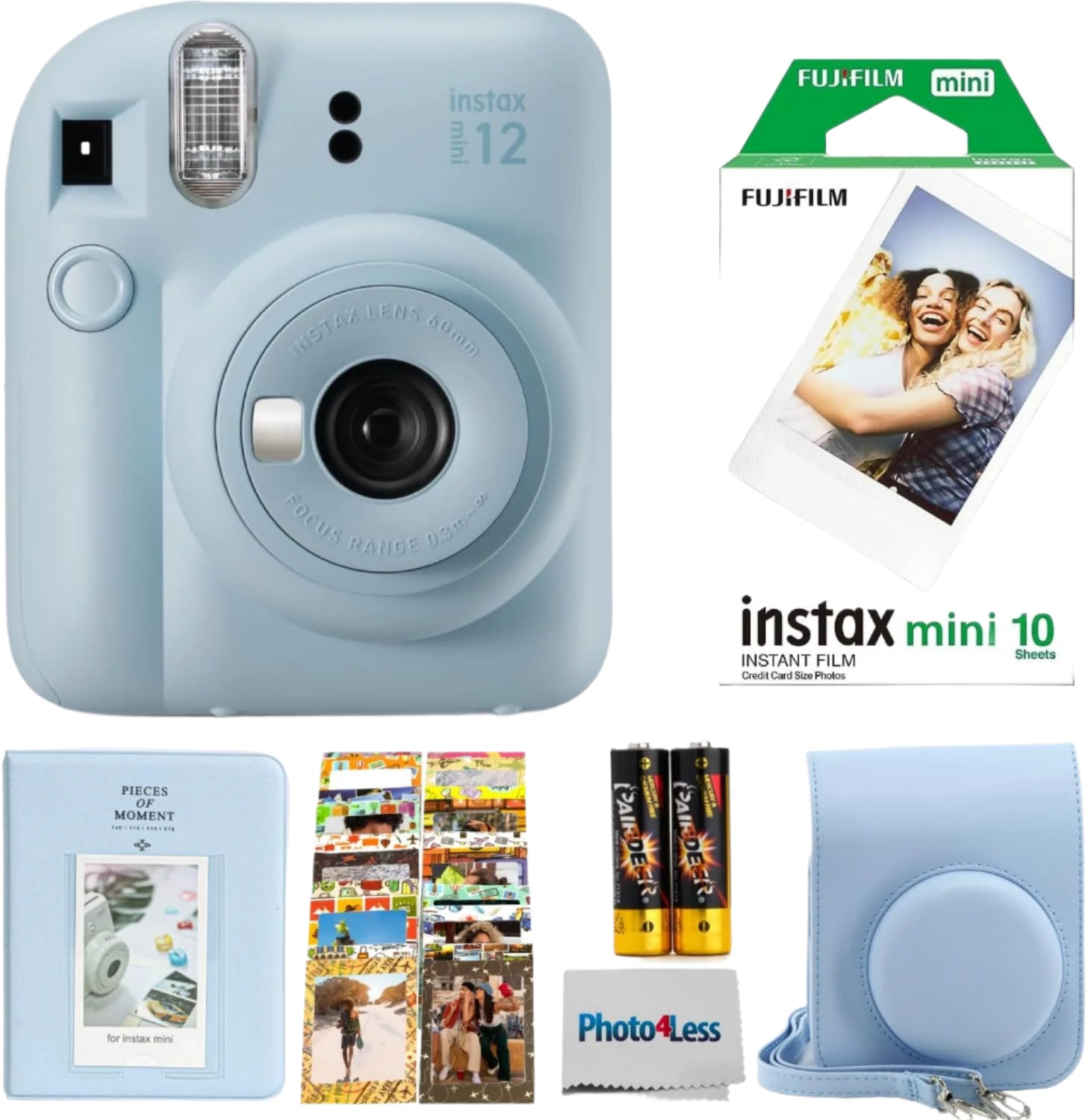 Fujifilm Instax Mini 12 Blossom, 10Sheet & Case & Album, Lilac Blue