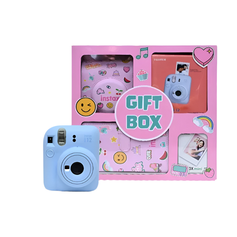 Fujifilm Instax Mini 12 Blossom, 10Sheet & Case & Album, Lilac Blue