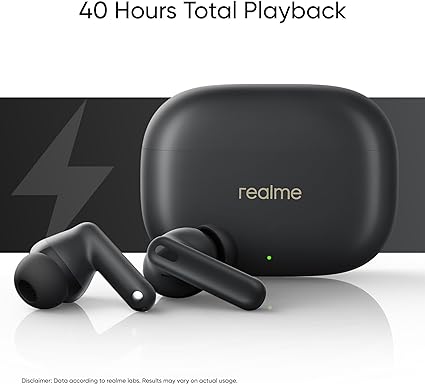 RMA2302 /  T300-BK/Realme BUDS-Wireless in-Ear Earbuds with 30dB ANC, stylish  BLACK WHITE