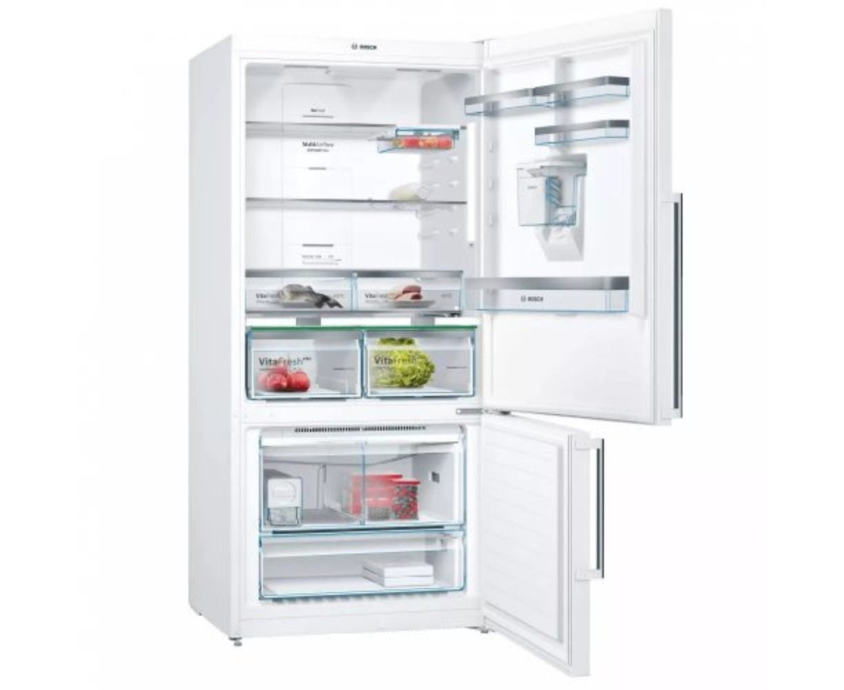 Bosch Bottom Fridge With Freezer 186X86 Cm White (With Anti-Fingerprint) 684L A++