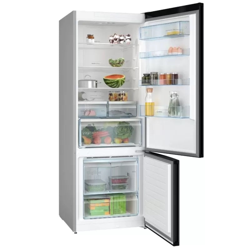 BOSCH Refrigerator Free Standing, 505Lit, French, Black Steel