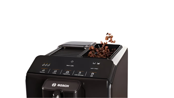 Bosch Vero Cafe Fully Automatic Espresso Machine, Water Tank 2Lit, 1400Watts, Black Bosch Vero Cafe Fully Automatic Espresso Machine, Water Tank 2Lit, 1400Watts, Black
