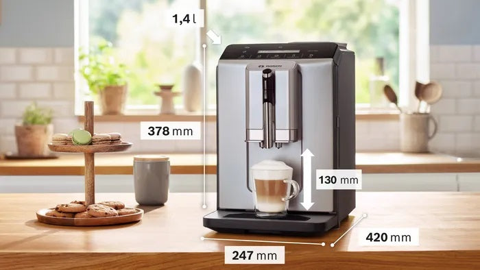 Bosch VeroCafe Silk Silver Fully Automatic Espresso Machine, Water Tank 2L , 1300W, Espre Bosch VeroCafe Silk Silver Fully Automatic Espresso Machine, Water Tank 2L , 1300W, Espre